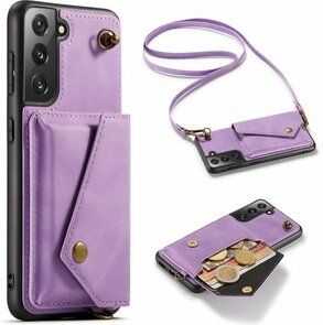 Samsung S21 Bright Lila - Back Cover met Koord