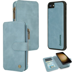 iPhone SE (2022 / 2020) - iPhone 7 &amp; 8 Aqua Blue - 2 in 1 Book Case met Rits