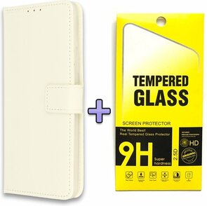 iPhone 11 - Book Case &amp; Glas - Wit