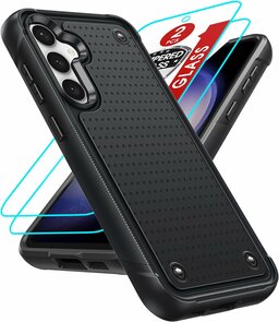 Samsung S23 FE Zwart &amp; 2X Glas - Armor Back Cover