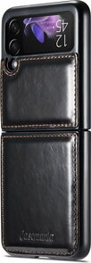 Samsung Z Flip 3 Charcoal Gray - Kunstlederen Back Cover