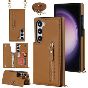 Samsung S21 FE Bruin - Back Cover met Koord