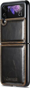 Samsung Z Flip 3 Cognac Brown - Kunstlederen Back Cover