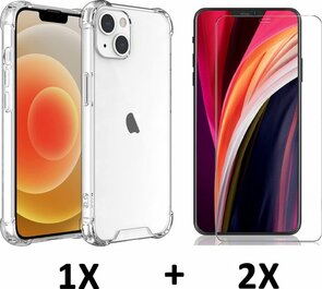 iPhone 14 Plus - Anti Shock &amp; 2x Glas - Transparant
