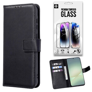Moto E32 &amp; E32S - Book Case &amp; Glas - Zwart