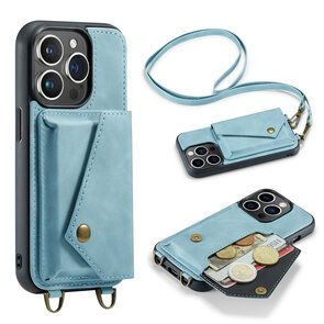 iPhone 14 Pro Aqua Blue - Back Cover met Koord