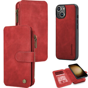 iPhone 12 &amp; 12 Pro Crimson Red - 2 in 1 Book Case met Rits