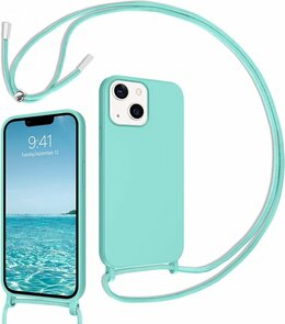 iPhone 14 Pro Turquoise - TPU Back Cover met Koord