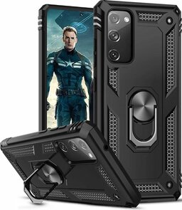 Samsung S20 FE Zwart - Armor met Kickstand Ring