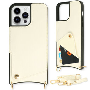 iPhone 14 Pro Wit - Back Cover met Bandje