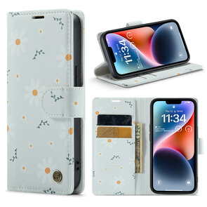 iPhone 14 met Madeliefje Print - Book Case