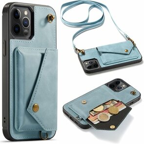 iPhone 12 Pro Max Aqua Blue - Back Cover met Koord