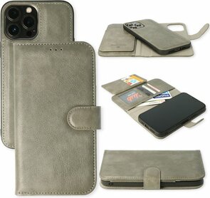 iPhone 11 Grijs - 2 in 1 HQ Book met Extra Vakken