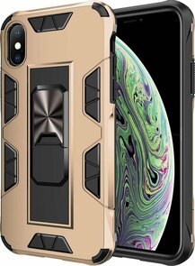 iPhone X &amp; XS Goud - Magnetic Kickstand Armor Case