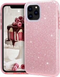 iPhone 12 &amp; iPhone 12 Pro - Glitter Backcover - Roze