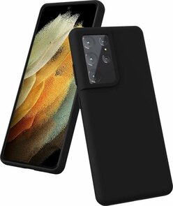 Samsung S21 Ultra - Siliconen Back Cover - Zwart