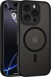 iPhone 16 Pro - Matte MagSafe Armor Back Cover - Zwart