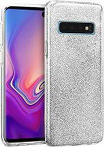 Samsung S10 Plus - Glitter Back Cover - Zilver