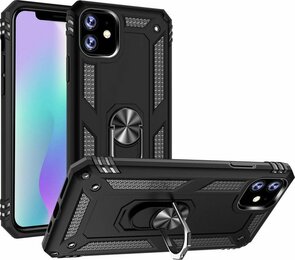 iPhone 11 - Armor met Kickstand Ring - Zwart