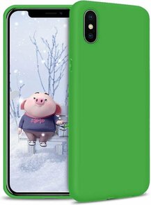 iPhone X &amp; XS - Siliconen Back Cover - Licht Groen