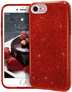iPhone SE (2022 / 2020) - iPhone 7 &amp; 8 - Glitter Back Cover - Rood