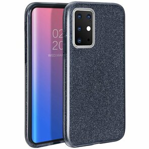 Samsung S20 Plus - Siliconen - Glitter Back Cover - Zwart