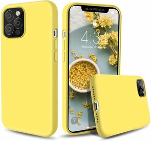 iPhone 12 &amp; iPhone 12 Pro - Siliconen Back Cover - Geel
