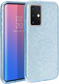 Samsung S20 Plus - Siliconen - Glitter Back Cover - Blauw