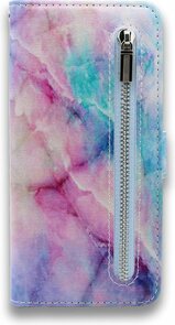 iPhone XS Max - Book Case met Rits - Uni Marmer