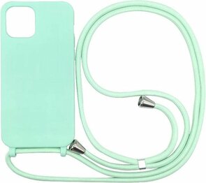 iPhone 12 Pro Max Turquoise - TPU Back Cover met Koord