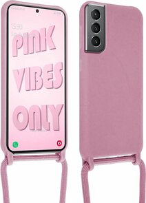 Samsung S21 Roze - TPU Back Cover met Koord
