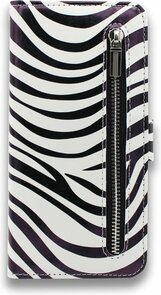 iPhone XS Max - Book Case met Rits - Zebra