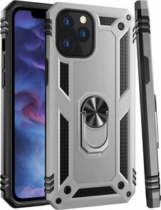 iPhone 12 &amp; 12 Pro Grijs - Armor met Kickstand Ring