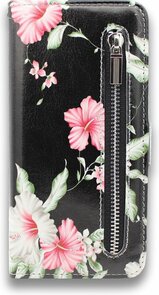 iPhone XS Max - Book Case met Rits - Hibiscus Bloemen