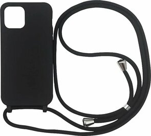 iPhone 11 Zwart - TPU Back Cover met Koord