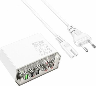 Hoco N36 Krachtige Snellader met 6 Poorten 3 x USB-A 3 x USB-C