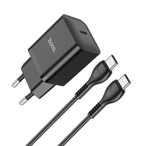 Hoco N27 Stekker &amp; 1 meter Type C Kabel - 20W - Zwart